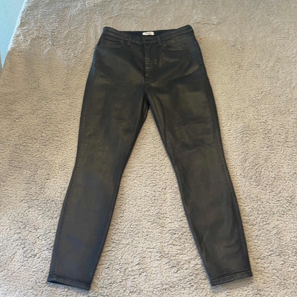 WRANGLER  High Rise Skinny Black Jeans - Leather Like - Size 29